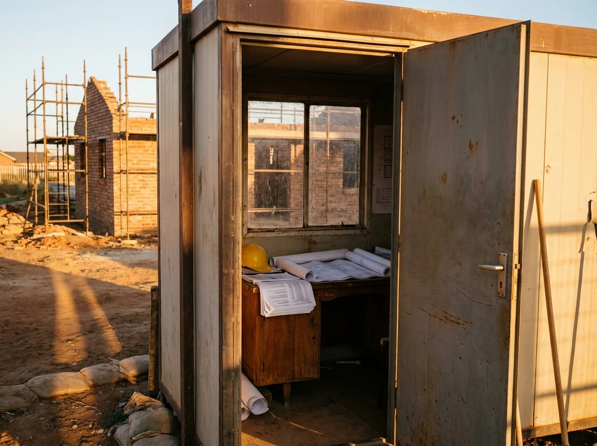 Bureau de chantier BTP — gestion administrative terrain