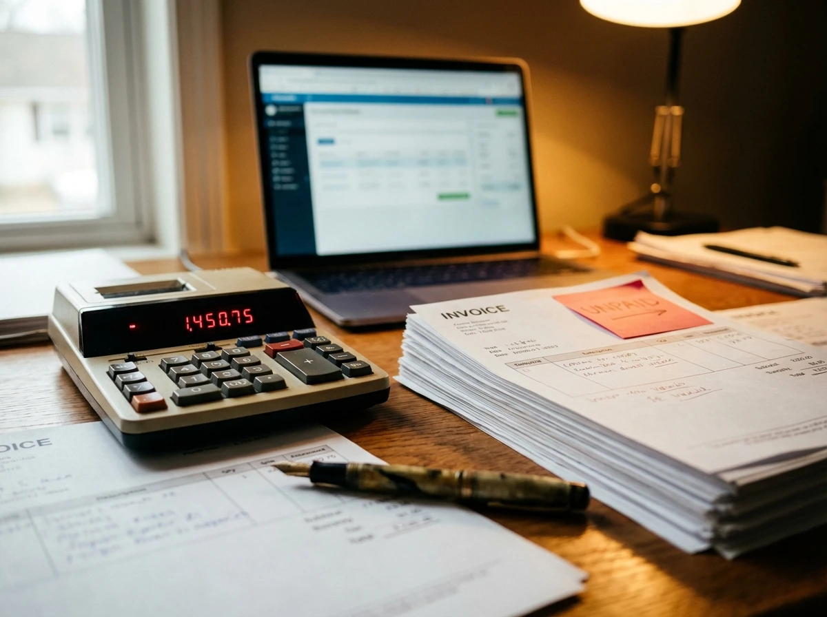 Factures et calculatrice — coût du traitement manuel
